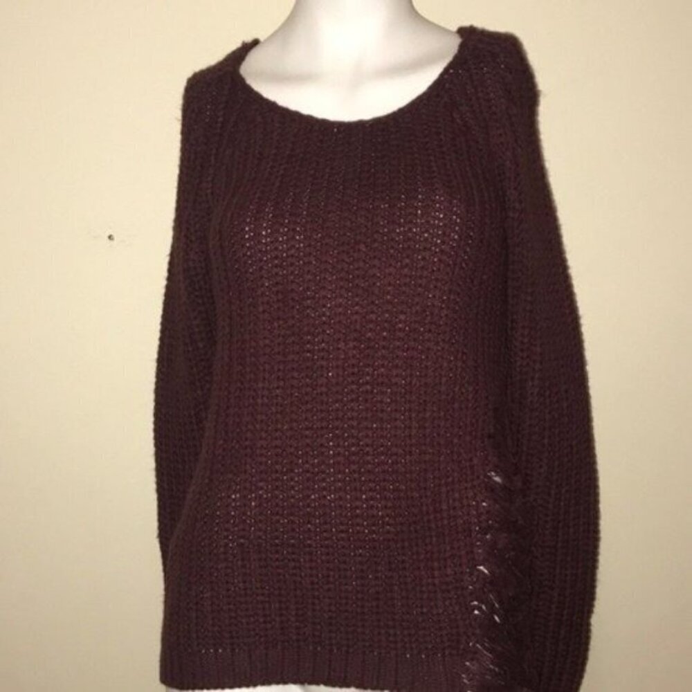 NWT Planet Gold Wine Destructed Pullover - Picture 3 of 5